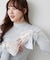 袖レース&リボンニットトップス