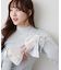 袖レース&リボンニットトップス