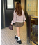 【RMAF】バックリボンベロアモールケーブルニット