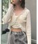 【one after another】レース切り替えニット羽織
