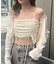 【one after another】レース切り替えニット羽織