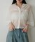 【LARUTA】シアー半袖刺繍ロゴシャツ