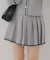 【セットアップ対応】裾ライン入りプリーツミニスカート