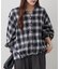 チェックタケノコタックブラウス