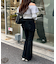 【Lサイズが登場！】【後ろ姿まで可愛い】バックリボンデニムフレアパンツ