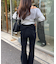 【Lサイズが登場！】【後ろ姿まで可愛い】バックリボンデニムフレアパンツ