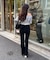 【Lサイズが登場！】【後ろ姿まで可愛い】バックリボンデニムフレアパンツ