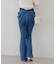 【Lサイズが登場！】【後ろ姿まで可愛い】バックリボンデニムフレアパンツ