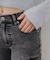 リボンカーゴデニムフレアパンツ