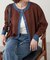 【秋素材にアップデート】配色クルーカーディガン