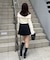 ドットベルト付プリーツミニスカート