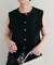 【natural couture】金釦ノースリきれいめニットベスト