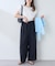 【natural couture】イージーウエストワイドパンツ