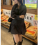 ネクタイ付裾バルーンミニワンピース