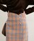 【natural couture】デザイン釦ラップ風チェックスカート