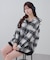 【RMAF】リボン付チェックフードシャツ