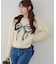 リボン柄シャギーニット