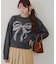 リボン柄シャギーニット