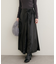 【natural couture】レザータッチプリーツラップスカート