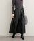 【natural couture】レザータッチプリーツラップスカート