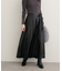 【natural couture】レザータッチプリーツラップスカート