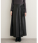 【natural couture】レザータッチプリーツラップスカート