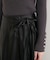 【natural couture】レザータッチプリーツラップスカート