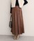 【natural couture】レザータッチプリーツラップスカート