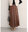 【natural couture】レザータッチプリーツラップスカート