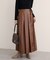 【natural couture】レザータッチプリーツラップスカート