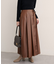 【natural couture】レザータッチプリーツラップスカート