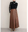 【natural couture】レザータッチプリーツラップスカート