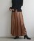 【natural couture】レザータッチプリーツラップスカート