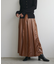 【natural couture】レザータッチプリーツラップスカート