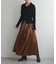 【natural couture】レザータッチプリーツラップスカート