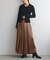 【natural couture】レザータッチプリーツラップスカート