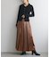 【natural couture】レザータッチプリーツラップスカート
