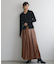 【natural couture】レザータッチプリーツラップスカート