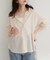 【natural couture】綿麻シアー長袖シャツ