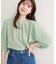 【natural couture】【WEB限定】プリーツスリーブきれいめブラウス