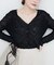 【EVERY VERY NICECLAUP】針抜きリブVネックシアーカーディガン