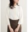 【natural couture】メタルチャーム付き7分袖フレア袖ブラウス