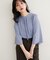 【natural couture】メタルチャーム付き7分袖フレア袖ブラウス