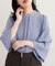 【natural couture】メタルチャーム付き7分袖フレア袖ブラウス