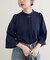 【natural couture】メタルチャーム付き7分袖フレア袖ブラウス