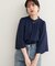 【natural couture】メタルチャーム付き7分袖フレア袖ブラウス