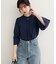 【natural couture】メタルチャーム付き7分袖フレア袖ブラウス
