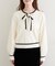 【natural couture】配色ラインボウタイニット
