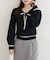 【natural couture】配色ラインボウタイニット