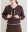 【natural couture】配色ラインボウタイニット